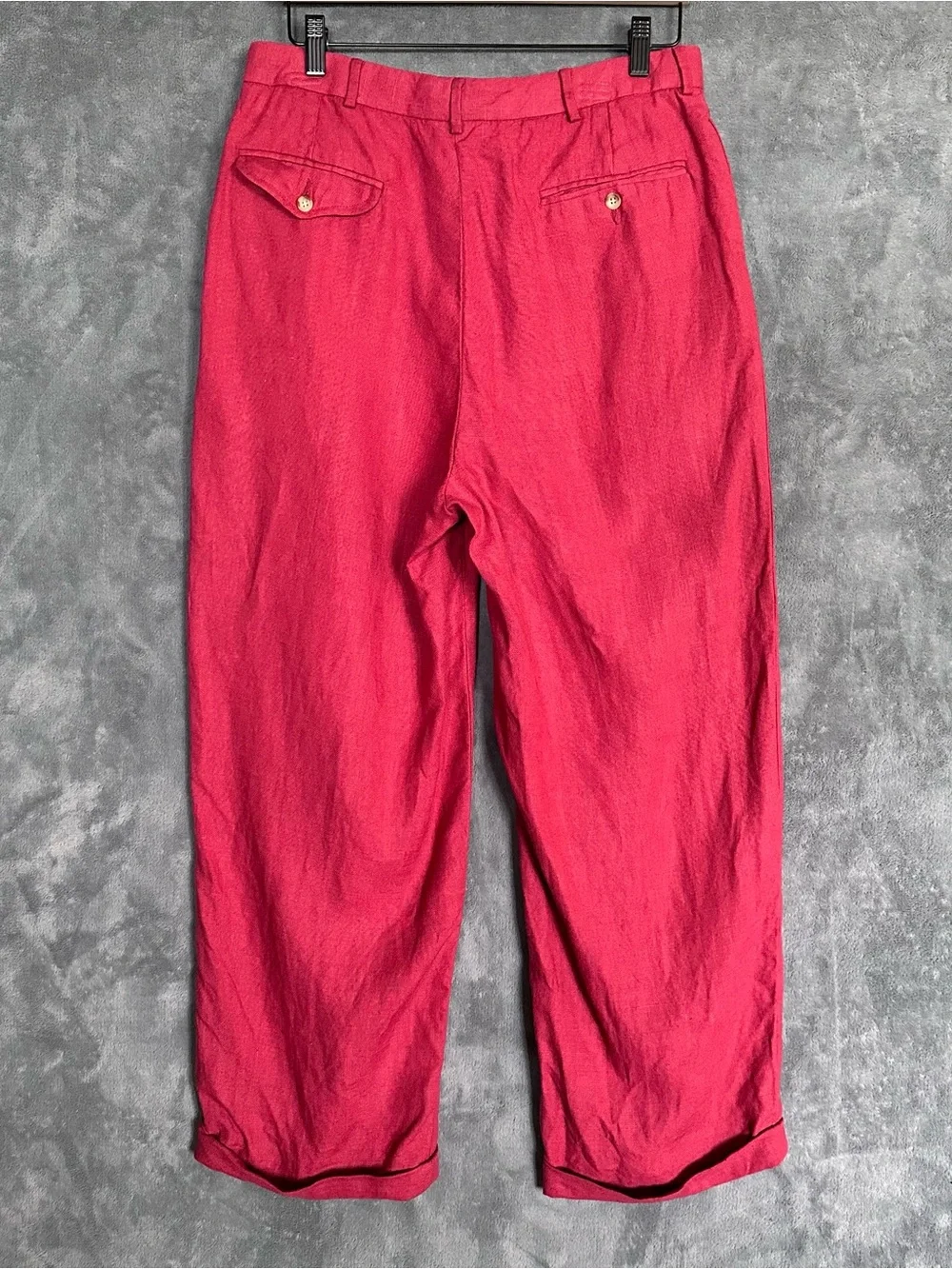 Polo by Ralph Lauren vintage made in USA red linen pants trousers chinos cuffed